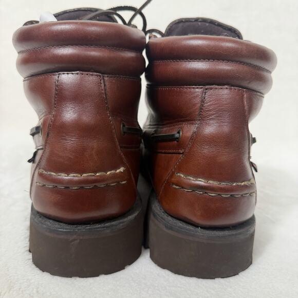 G.H. Bass Caratunk Leather Boat Boots Vibram Lug Sole Moc Toe Brown Size 13M main image 5